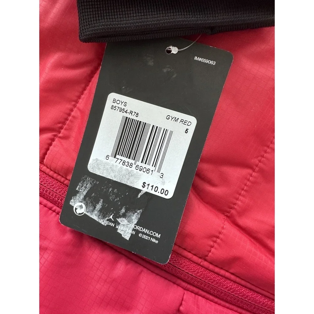 NWT - Nike Air Jordan Synthetic Puffer Jacket 857954-R78 Gym Red/Black Boys (5)‎